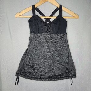 Lululemon Tank with Side Ruching Gray And Black Size 4
